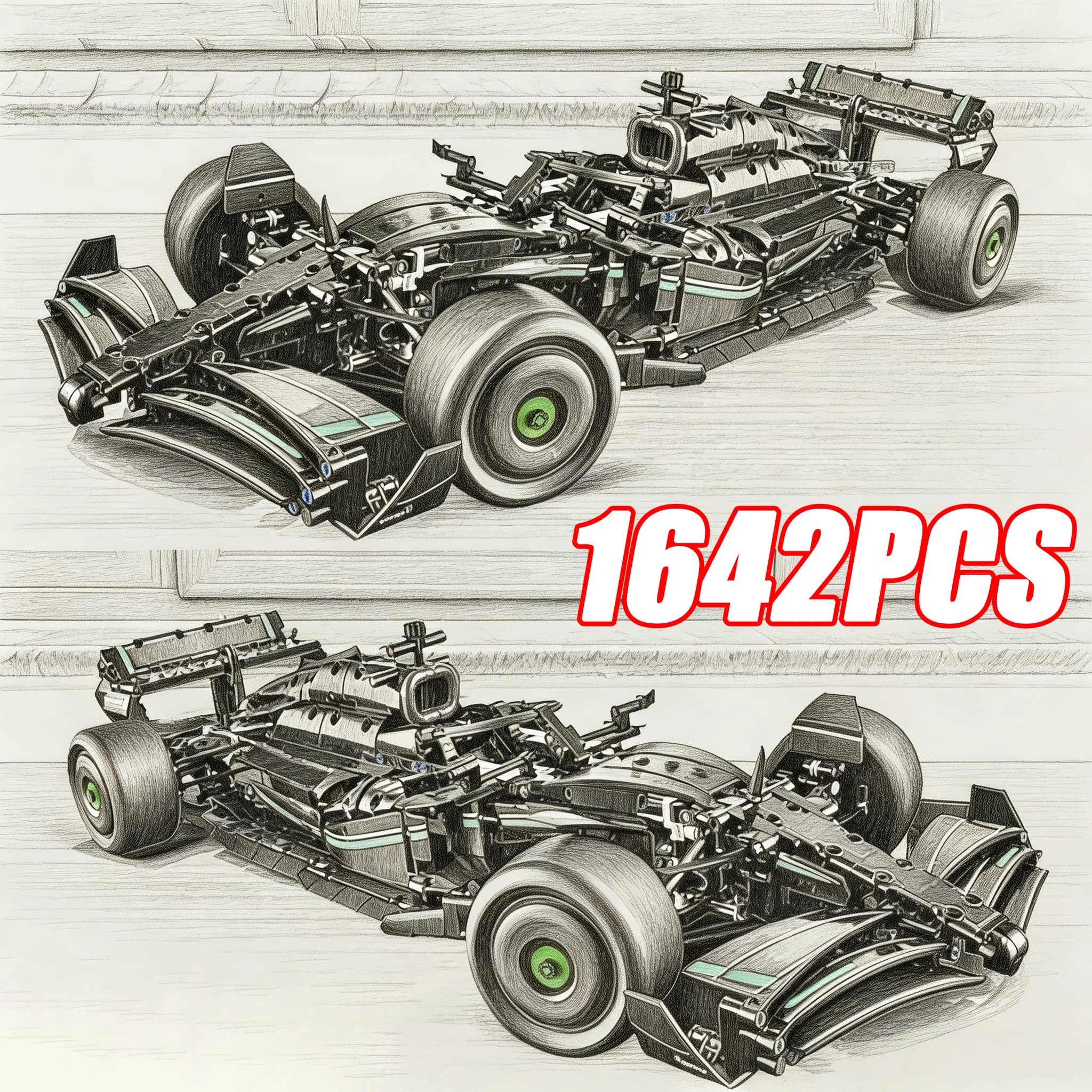 2026 NEW 테크니컬 1642PCS 1:8 스케일 W14 E 레이싱카 모델 고급 조립식 MOC 레플리카 독점 수집품 생일 선물