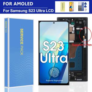 삼성 S23 울트라 5G AMOLED LCD 디스플레이 터치 스크린 프레임 디지타이저 교체 SM-S918B G918 호환