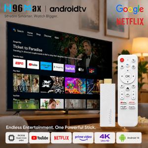 H96Max RK3518 TV 스틱 안드로이드14 쿼드 코어 BT5.4 4K@60fps 2.4G&5G Wifi6 2GB 16GB 구글 음성 비서 미디어 플레이어 AI TV 스틱