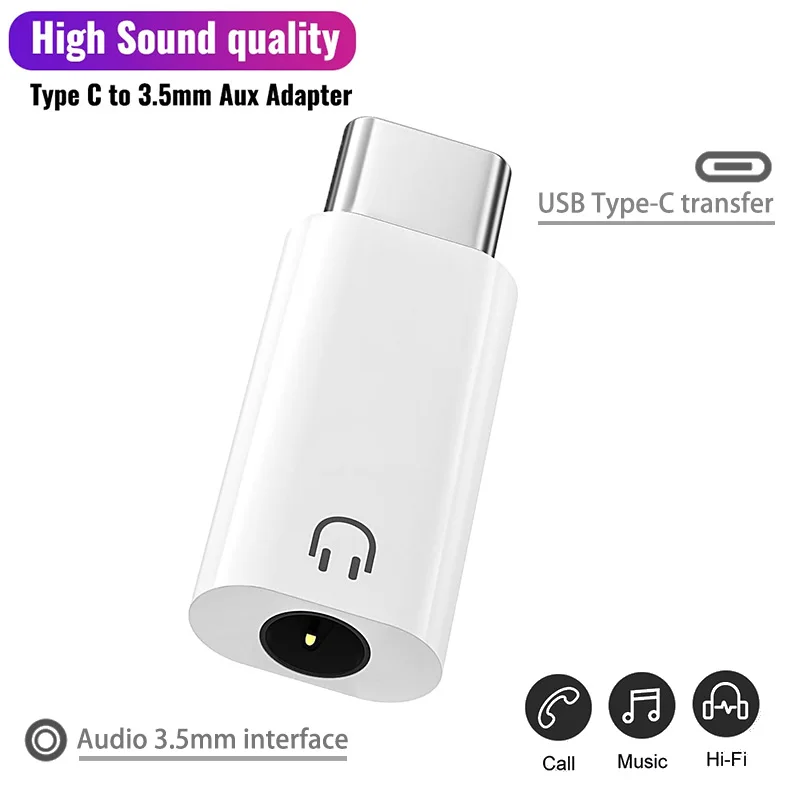 USB C to 3.5mm 이어폰 어댑터 오디오 컨버터 잭 아이폰 15 삼성 타입-C 헤드폰 커넥터 3.5mm 잭 USB C