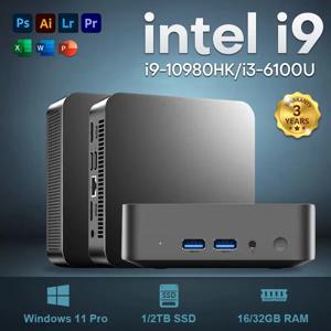 휴대용 미니 게이밍 PC 인텔 코어 i9 10980HK 6100U 윈도우 11 PC 컴퓨터 16GB 32GB 램 1TB SSD WiFi6 BT5.2 4K 데스크탑 PC 게이머용