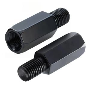 2PCS 블랙 확장형 오토바이 백미러 어댑터 M10 10mm RH/LH 왼쪽 오른쪽 나사산 어댑터 나사