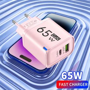 65W 2 in 1 USB 타입 C 고속 충전기 PD 고속 충전 아이폰 샤오미 화웨이 삼성 원플러스 휴대폰 어댑터