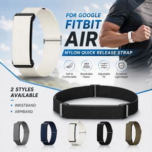 Google Fitbit Air Strap용 1-2PC 나일론 밴드 이두근 스트랩 피트니스 트래커 교체 밴드 Google Fitbit Air Band용으로 조절 가능