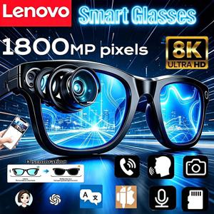 레노버 8K 1800MP AI 스마트 안경 핸즈프리 통화 AI 번역 AI 채팅 기록 음악 재생 남녀 스마트 선글라스