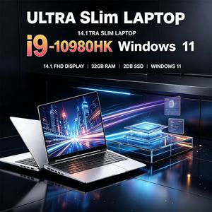 14.1인치 풀 HD IPS 노트북 120Hz 인텔 코어 I9-10980HK 32GB RAM 2TB SSD 백라이트 키보드 게임 및 멀티미디어에 최적화된 제품