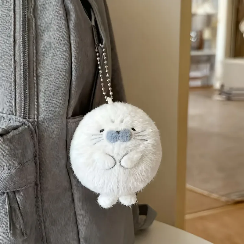 귀여운 부드러운 물개 인형 열쇠고리 카와이 동물 어린이 책가방 펜던트 배낭 액세서리 크리스마스 새해 선물