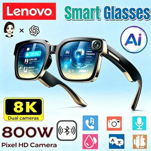 레노버 스마트 AI 안경 800W HD 8K 촬영 카메라 사진 비디오 음성 통화 번역 블루투스 AI 오토바이 안경 업그레이드