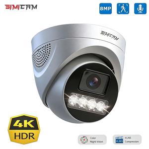IP PoE 보안 IP 카메라 Onvif H.265 4K 8MP/5MP/4MP 옵션 오디오 돔 컬러 야간 투시경 CCTV 비디오 감시 카메라(NVR용)