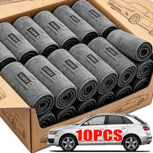 1-10PCS 세차 타월 초극세 섬유 자동차 청소용 천 부드럽고 깨끗하고 건조한 천 가장자리 밀봉 강력한 물 흡수 걸레
