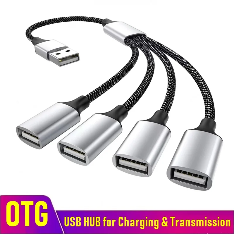 멀티 USB 허브 확장 4 포트 유형 C 허브 USB 분배기 컴퓨터 용 고속 데이터 전송 OTG 어댑터 Xiaomi Macbook Pro Air