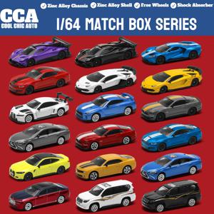 CCA 1/64 어린이를위한 성냥갑 장난감 자동차 다이 캐스트 금속 람보르기니 GTR 도요타 머스탱 파가니 BMW 미니어처 프리 휠 컬렉션