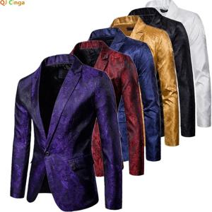 보라색 남성 정장 재킷, 웨딩 파티 드레스 코트, 레드 퍼플 블루 골드 남성 블레이저, 사이즈 M L XL XXL XXXL