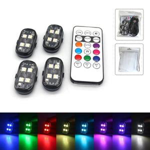 2/4pcs 무선 LED 스트로브 조명 자동차 장식 분위기 빛, 8 색 충전식 Led 조명 충돌 방지 LED 경고등