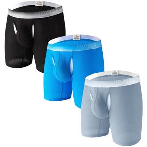 통기성 메쉬 패브릭 스포츠 속옷에 남자를위한 1pcs/2pcs/3pcs 긴 다리 복서 반바지