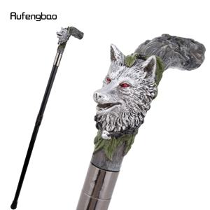 실버 레진 늑대 머리 나무 뿌리 지팡이 코스프레, 스팀펑크 및 일상용 디럭스 박스 포함 93cm