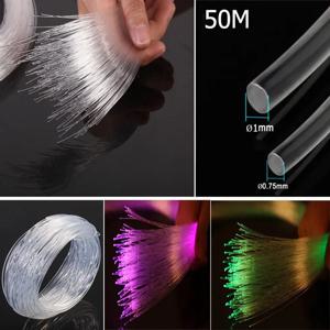 50m x 0.75mm/1.0mm 가정 장식용 투명 PMMA LED 라이트 엔드 글로우 광섬유 케이블