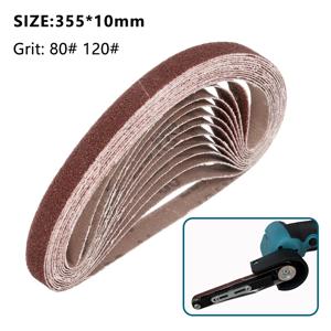 10 개/대 355*10mm 산화물 샌딩 벨트 80/120 그릿 연마 샌딩 벨트 목재 연삭 연마 도구 목재 연마용 연마 도구