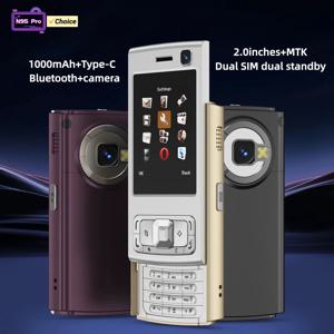 N95 Pro 2G 미니 휴대폰 2.0인치 듀얼 SIM 듀얼 스탠바이 GSM 휴대폰 플래시라이트 FM 라디오 블루투스 스타일리쉬 슬라이더폰