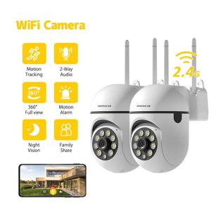 2PCS 3MP Wifi IP HD 야간 컬러 카메라 무선 보안 감시 PTZ 카메라 4X 줌 카메라 양방향 오디오 추적