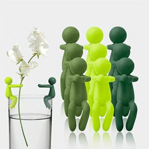 인간 모양의 식물 지지대, 다채로운 플라스틱 덩굴 고정 홀더, 재사용 가능한 실내 화분 식물 등반 모양 교정 장식 프레임