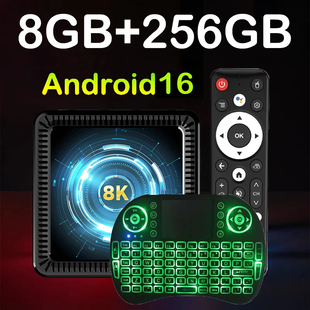 2026 안드로이드 16 Q19 8K 스마트 TV 박스 램 4GB 8GB 롬 128GB 256GB 구글 어시스턴트 블루투스 6.0 와이파이6 스트리밍 미디어 플레이어 고속