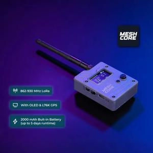 메쉬코어 위오 트래커 L1 프로 868MHz 915MHz 로라 IoT 오프그리드 보안 텍스트 통신 장치, OLED L76K GPS, 충전식 배터리