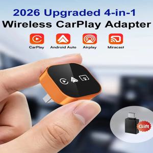 4 in 1 무선 CarPlay 어댑터 유선에서 무선으로 변환 안드로이드 오토 에어플레이 미라캐스트 미니 USB 동글 플러그 앤 플레이 5G 와이파이 블루투스