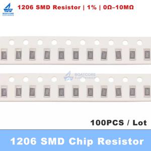 100개입 1206 1% SMD 저항기 0R 1R 10R 100R 150R 220R 330R 470R 1K 2.2K 10K 100K 1M 0R~10M 1/4W 0 1 10 100 150 220 330 470 옴