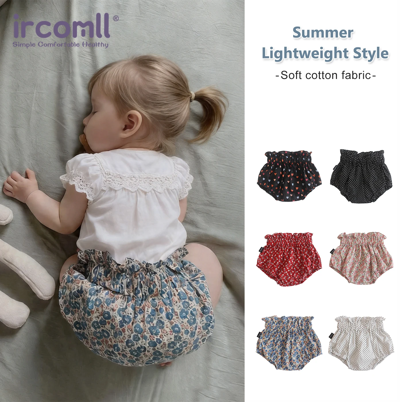 Ircomll 2pcs 여름 유아 아기 소녀 반바지 코튼 린넨 꽃 통기성 라운지 어린이 바지 어린이 느슨한 PP 바지 반바지
