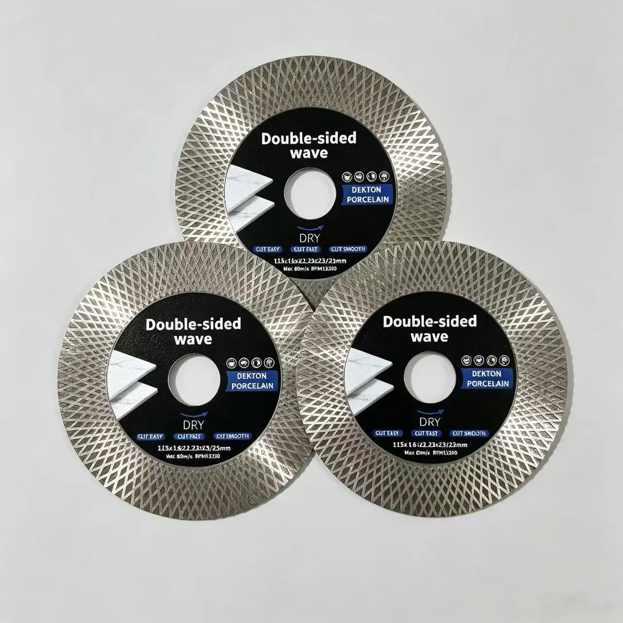 타일용 터보 도자기 다이아몬드 절단 디스크, 115mm~125mm 사이즈에 적합, 세라믹, 도자기, 화강암 및 마블에 이상적