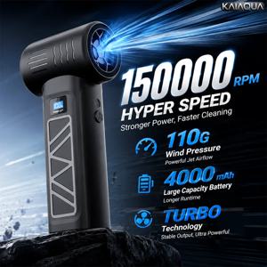 카이아쿠아 뉴 S12 터보 제트 팬 150000RPM 무선 에어 더스터 휴대용 블로워 강력 팬 자동차 청소용 키보드 먼지 제거기
