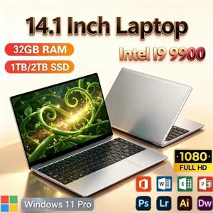 슬림하고 가벼운 14.1인치 넷북 2026년 신형 인텔 i9-9900 윈도우 11 32GB RAM 2TB SSD 일상 학습 및 사무용 올인원 노트북