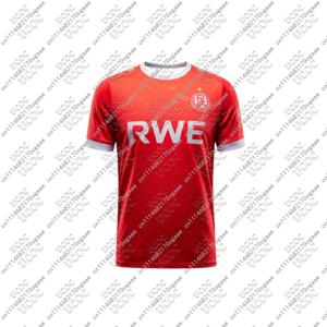 26-27 남성 아동 독일 성인 남성 통기성 축구 유니폼 홈 게임 스포츠 R-Rot-Weiss Essen 빠른 건조 상의 티셔츠