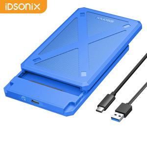 iDsonix 2.5인치 SATA HDD 인클로저 USB 3.1 타입 C 외장 하드 드라이브 케이스 6Gbps SATA SSD 디스크 저장 케이스 (7-9mm SSD HDD용)
