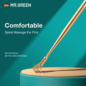 MR.GREEN 귀지 제거 360 °   나선형 마사지 귀 선택 귀 운하 클리너 스테인레스 스틸 유연한 디자인 귀 케어 도구