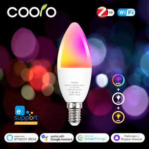 Ewelink E14 스마트 Wifi Led 전구 Zigbee RGBCW 촛불 램프는 Alexa Amazon Google 홈 Yandex Alice Smartthings와 함께 작동합니다.