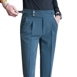 노란색 남성 정장 바지, 패션 슬림 드레스 바지, 화이트 블랙 블루 그린 Pantalones Hombre 가을/겨울 남성 바지, 2025 신규