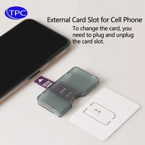 TPC 휴대폰 SIM 카드 리더 어댑터 외장 SIM 카드 플레이트 퀵 체인지 SIM 카드 (삼성, 애플 호환)