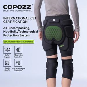 COPOZZ 스포츠 보호 장비 세트 스케이트보드 성인용 ESA 스펀지 두꺼운 충격 방지 자전거 남녀 스키 무릎 및 엉덩이 보호대