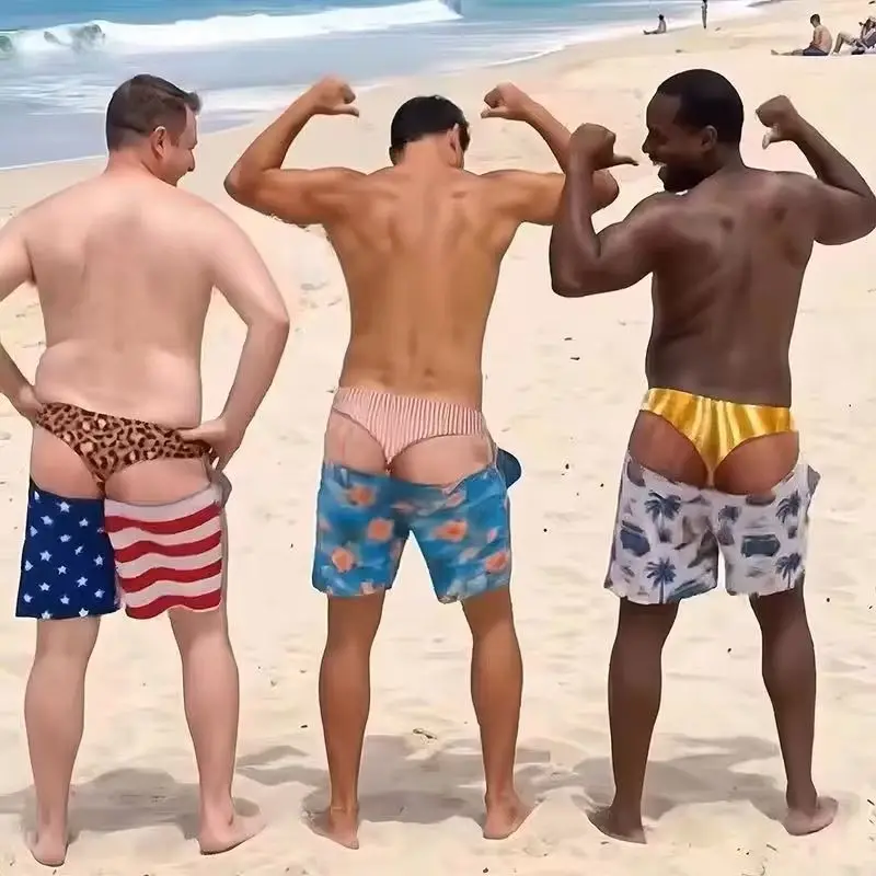 재미있는 루즈핏 비치 팬츠 휴가용 캐주얼 2026 여름 신상 남성 3D 프린트 휴가용 비치 반바지 여행 선물 남성용 서핑 보드 반바지