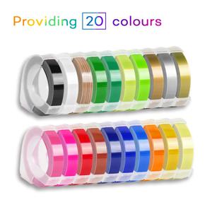 1pcs 6MM 9MM 12MM Dymo 3D 플라스틱 엠보싱 테이프 엠보싱 라벨 메이커 PVC 라벨 DYMO 1610 12965 1880 1540 Motex E101