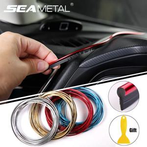 SEAMETAL 5/10M 자동차 인테리어 몰딩 트림 스트립 안티 스크래치 대시보드 갭 필러 DIY 자동차 스타일링 액세서리용 유연한 라인