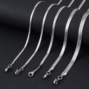 여성을위한 패션 스테인레스 스틸 목걸이 3MM/4MM/5MM 와이드 스네이크 체인 초커 남성 유행 파티 쥬얼리 액세서리