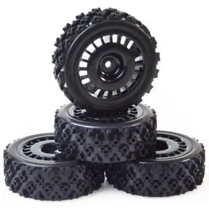 4개 1/10 스케일 RC 랠리카 고무 바퀴 (트랙사스 4텍, 키오쇼, HPI RS4, 파저, 타미야 TT02, XV01, XV02, DF03, HSP, HPI 호환)