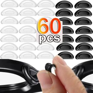 10/60pcs 안경 코 패드 접착 성 실리콘 코 패드 안경 용 미끄럼 방지 투명 코 패드 안경 안경 액세서리