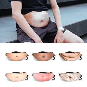 재미 있은 아빠 Bod 머니 벨트 가방 남자 여행 가방 육체 색상 크리 에이 티브 패니 팩 맥주 지방 배꼽 부랑자 주머니 허리 가방