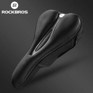 ROCKBROS 실리콘 자전거 안장 중공 통풍 MTB 자전거 시트 쿠션 커버 매트 실리카 젤 안장 사이클링 액세서리 부품
