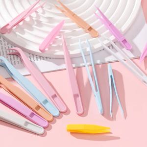 10 개/몫 캔디 컬러 플라스틱 보조 포크 핀셋 스티커 구슬 쥬얼리 액세서리 만들기위한 DIY 도구