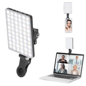 LED 휴대폰 필 라이트 USB 타입-C 듀얼 포트 충전 메이크업 라이브 스트리밍 셀카 화상 회의용 범용 필 라이트